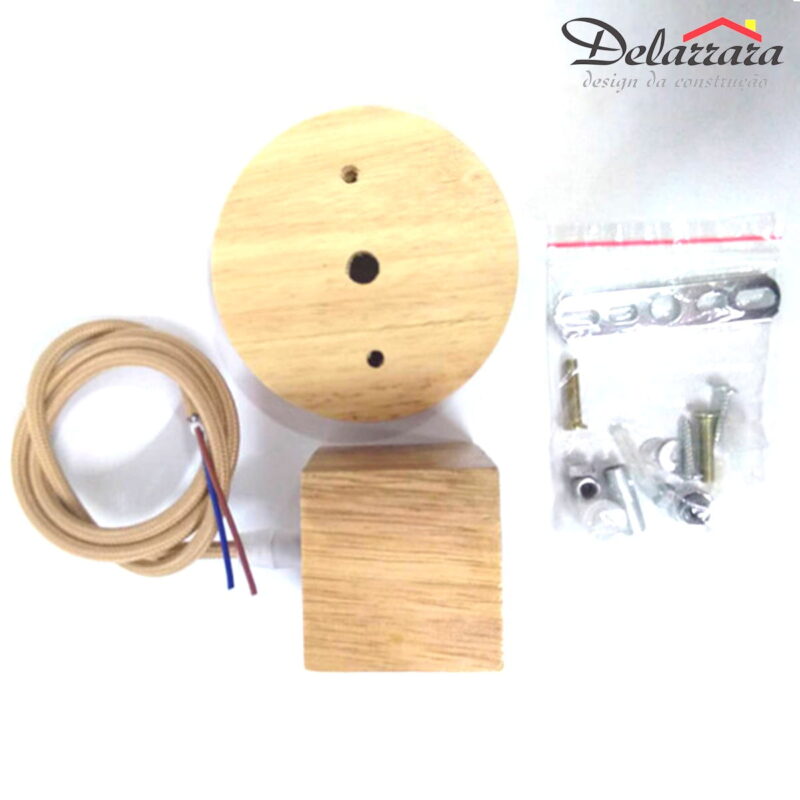 Pendente Retrô  De Madeira  Lâmpada  Led Filamento Bivolt - Image 2