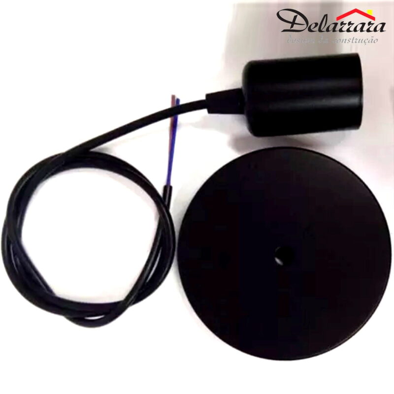 Pendente Retrô Preto Liso Lâmpada Led Filamento Bivolt - Image 2