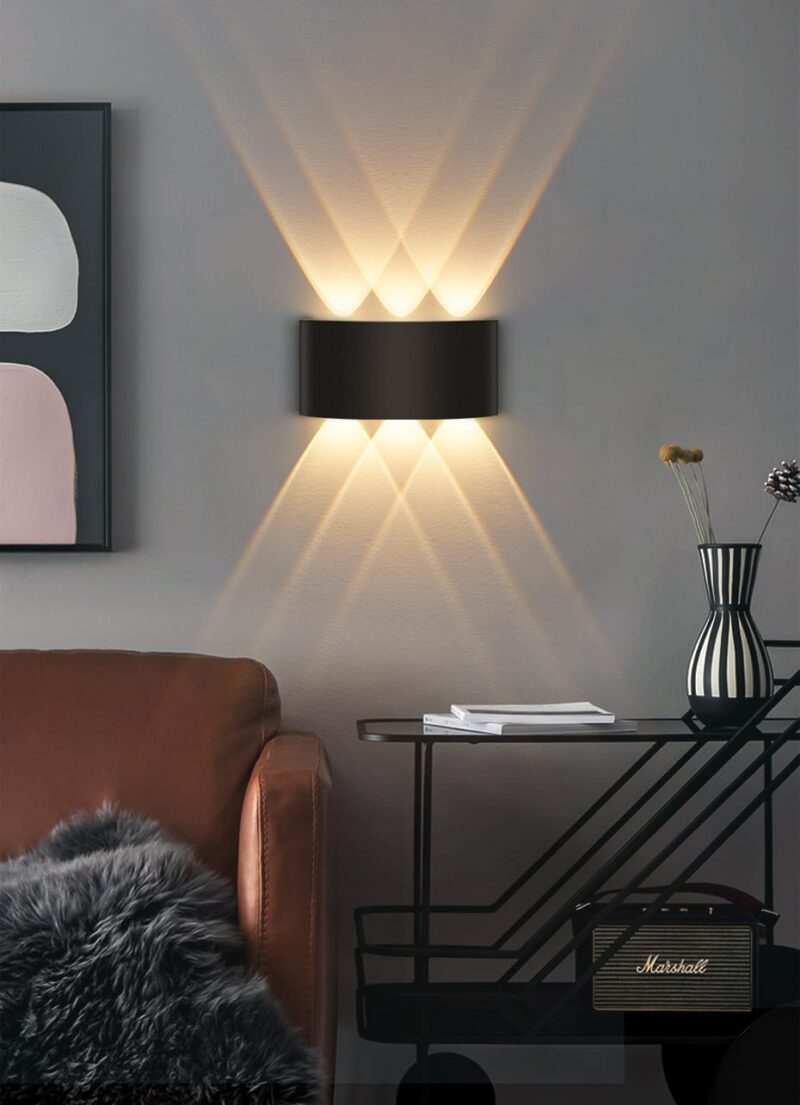 Arandela Preta Foco 6x1w LED 3000k