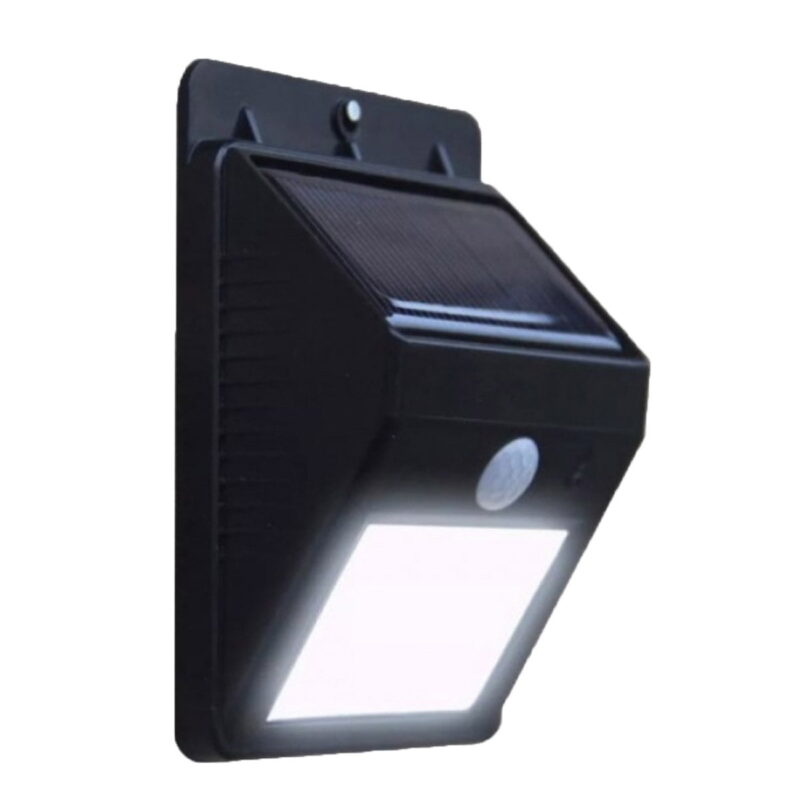 Arandela Recarregável Com Sensor Solar De Parede Externa Bivolt