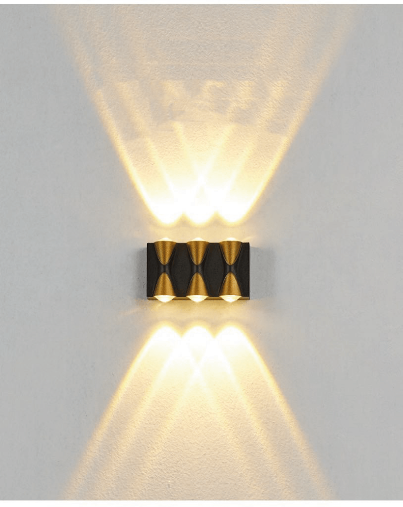 Arandela Preta/Dourado Foco 6X1w Led 3000k