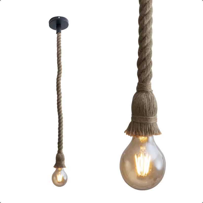 Luminária Pendente Corda Retro com Lâmpada Led Filamento - Image 8