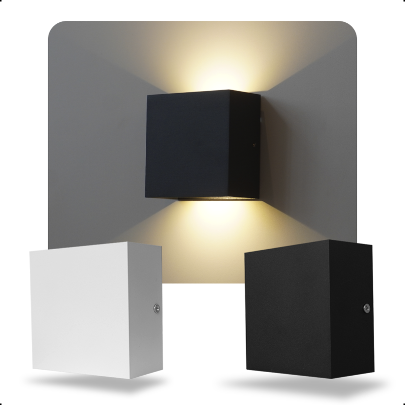 Arandela 2 Fachos Parede Muro Veneza Foco Duplo 5w X 2 Led