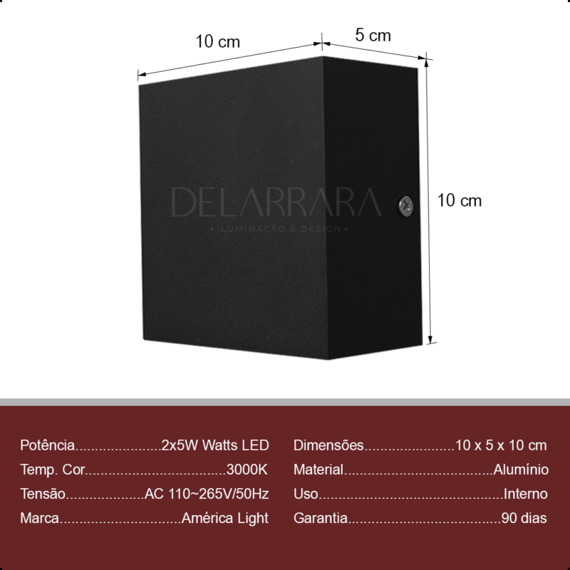 Arandela 2 Fachos Parede Muro Veneza Foco Duplo 5w X 2 Led - Image 8